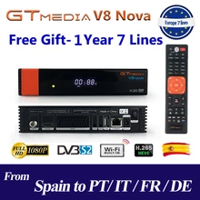 GTmedia V8 Nova HD 1080p ТВ тюнер DVB-S2 с 1 год 7 кабель для монитора адаптер USB2.0 тюнер приемник спутниковый декодер Dvb S2