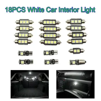 

18pcs/set White Car Interior High Quality LED Chip Light Lamp Kit Heat Resistance Design For Volvo XC90 2003-2011 6000K 12V