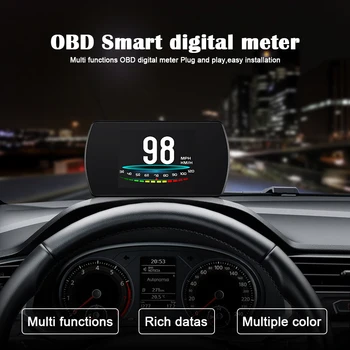 

Car HUD P12 4.2'' LCD Screen Trip Computer OBD2 Smart Digital Device fuel consumption monitor overspeed alarm low voltage alarm