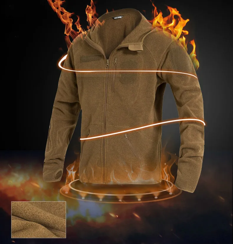 Jaqueta de lã ao ar Cardigan com Capuz Camisola dos Homens Primavera Quente Treinamento Tático Livre Acampamento Caminhadas Pesca Caça Cabolsa Roupas Esportivas 11 ao ar livre cardigan com capuz camisola