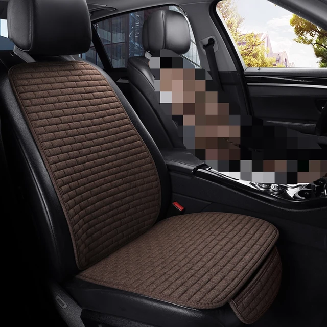 Car seat cover front/rear flax seat protect cushion automobile seat cushion protector pad car covers mat protect Brown 1 seat