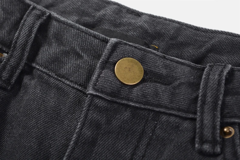 Dark Icon Middle Split High Street Jeans Men Washing Grey Straight Hip Hop Jeans Men's Denim Pants