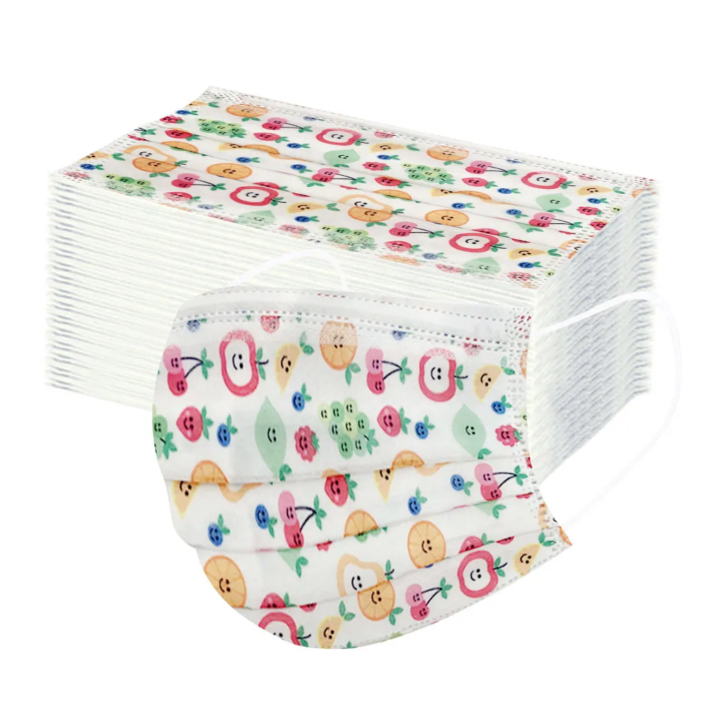 

50pcs/1box Child Maskedl Multiple Choices Children Cartoon Maskedl Fruits Character Mouth Maskedl Boy Girl Kids