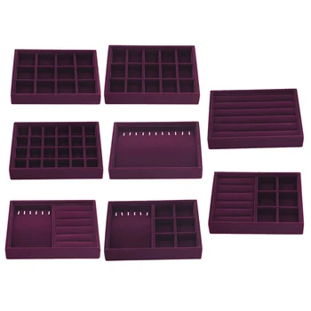 

Velvet Earring Organizer Tray Jewelry Display Case Holder Storage Box Chest