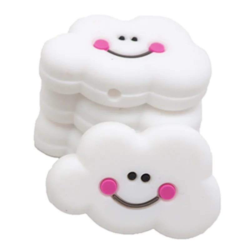 cloud Chenkai 10 шт Силиконовые Бусины Единорог DIY детское животное коала кошка Фламинго пустышка сенсорные ювелирные изделия подарок Игрушка аксессуары - Цвет: cloud