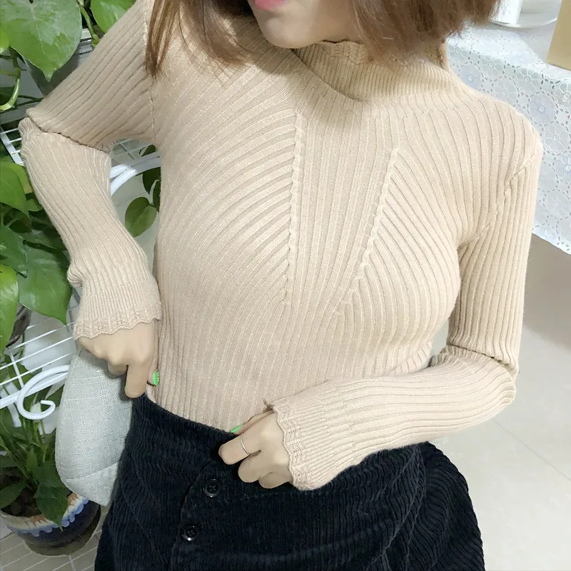 

Sweater women New 2019 solid color round neck autumn and winter pullovers female Europes wind womens sweaters vestidos LXJ683