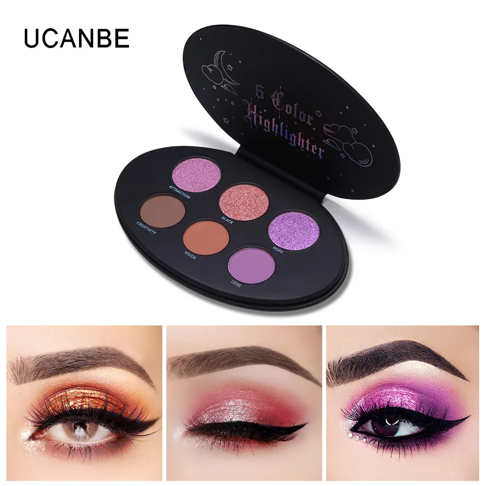 

UCANBE Shimmer Eyeshadow Highlight Matte Pearlescent Glitter Eye Shadow Purple Palette Blusher Shading Powder Makeup Cosmetic
