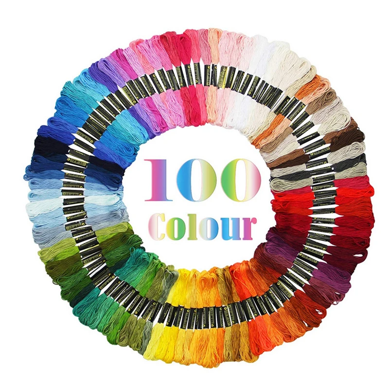 50/100 шт. разноцветные искусственные хлопковые нити для вышивки|Нитки пряжи| |