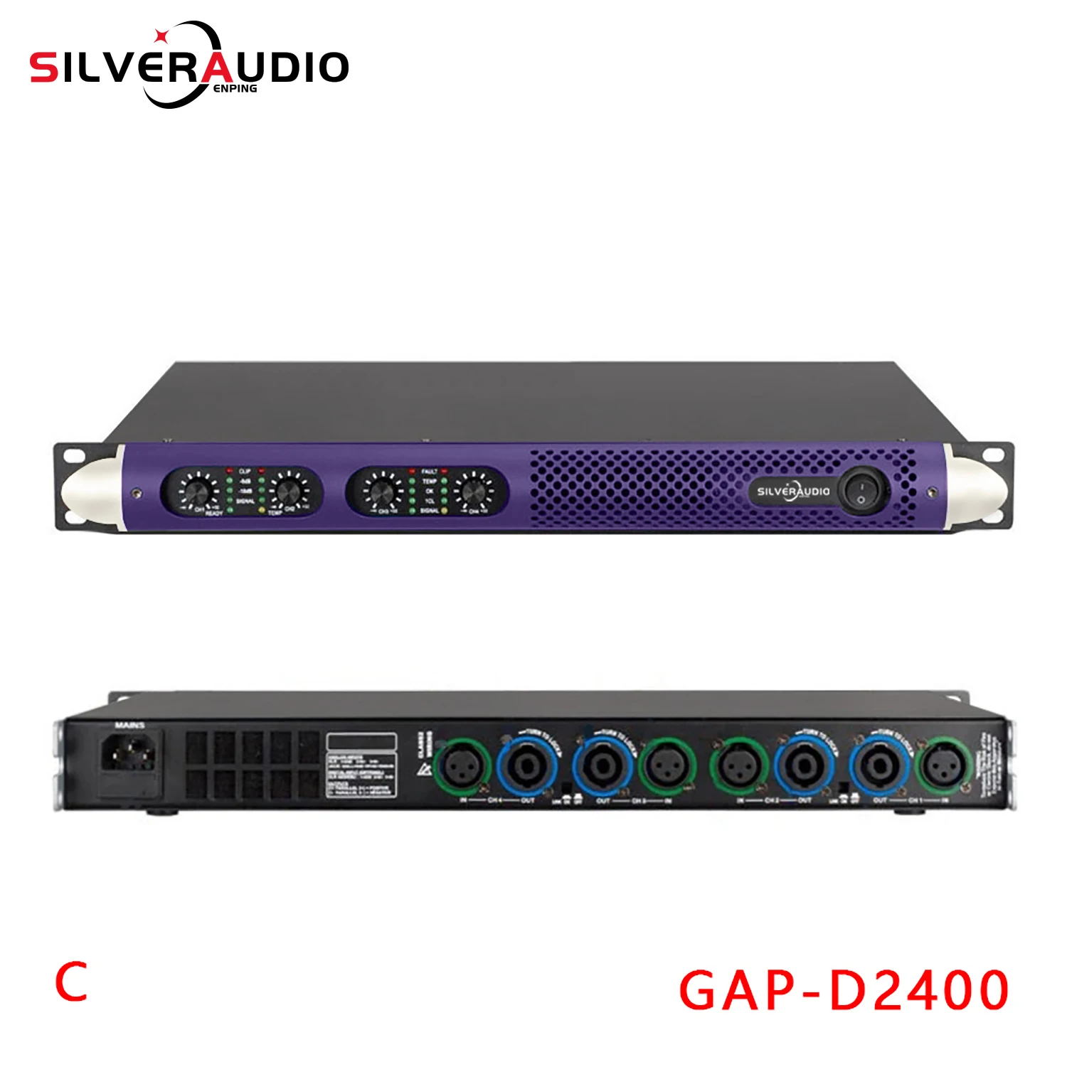 GAP-D2400 전문 KTV 고출력 디지털 앰프, 4 채널 600W * 4 스테이지 성능