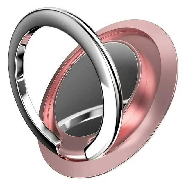 Luxury Rotatable Finger Ring Mobile Phone Holder Stand Grip for Universal Car Magnetic Mount Phone Back Sticker Pad Bracket A rose gold
