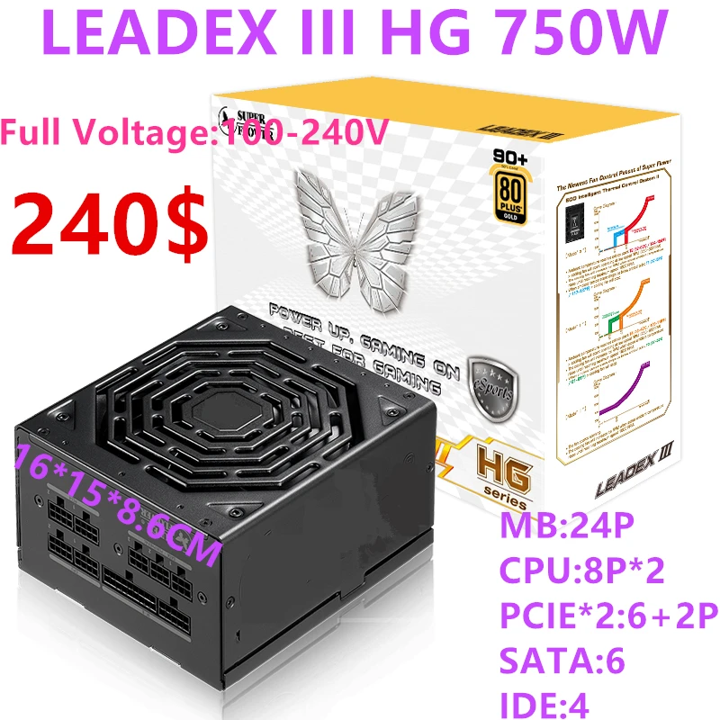 Новый оригинальный блок питания для Super Flower Brand RTX2080 игровой бесшумный источник 750