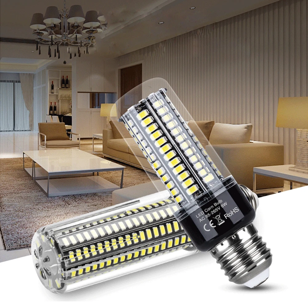 AC85-265V E27 светодиодная лампа SMD5736 светодиодный ная лампа-кукуруза E14 для люстры
