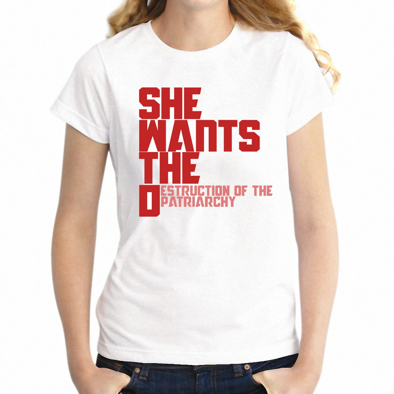 

Women's T Shirt She Wants The D Destruction Of Patriarchy Funny Girl's Tee