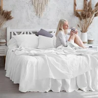 Pure Linen Flat Sheet, Hotel Quality, Flat Sheets, King and Queen Size, Cool and Breathable, Soft Bed Sheet 1
