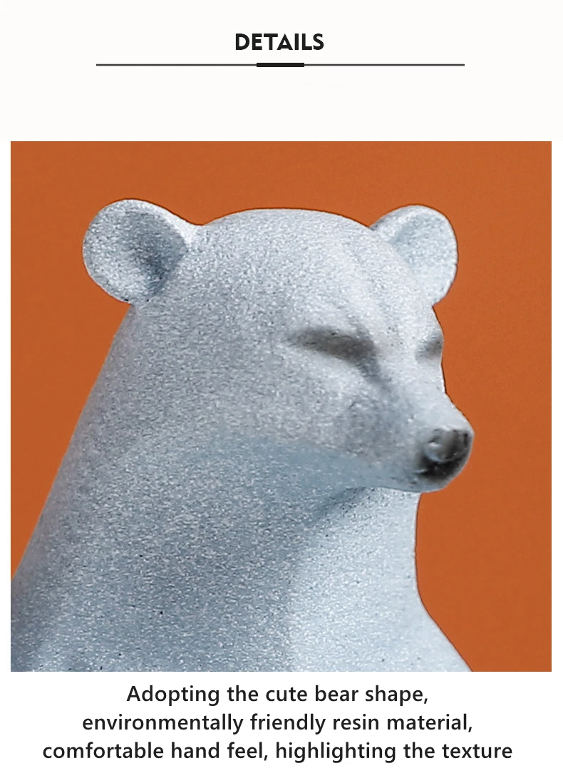 Abstract Polar Bear Resin Statue Sculpture Geometric Art Animal Orname