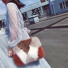 Новинка, осенне-зимняя сумка из лисьего меха, женские качественные роскошные меховые сумочки, женские сумки, настоящий меховой клатч, цепочка, сумка через плечо