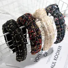 Лента для волос Flatfoosie в Корейском стиле; элегантная шерстяная повязка на голову с узлом; Женская повязка на голову; аксессуары; повязка на голову; головной убор