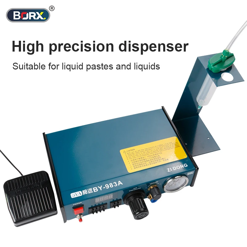 BORX 983A Semi-automatic Glue Dispenser Professional Precise Digital Paste Liquid Controller Tool Foot/Manual Dual Configuration