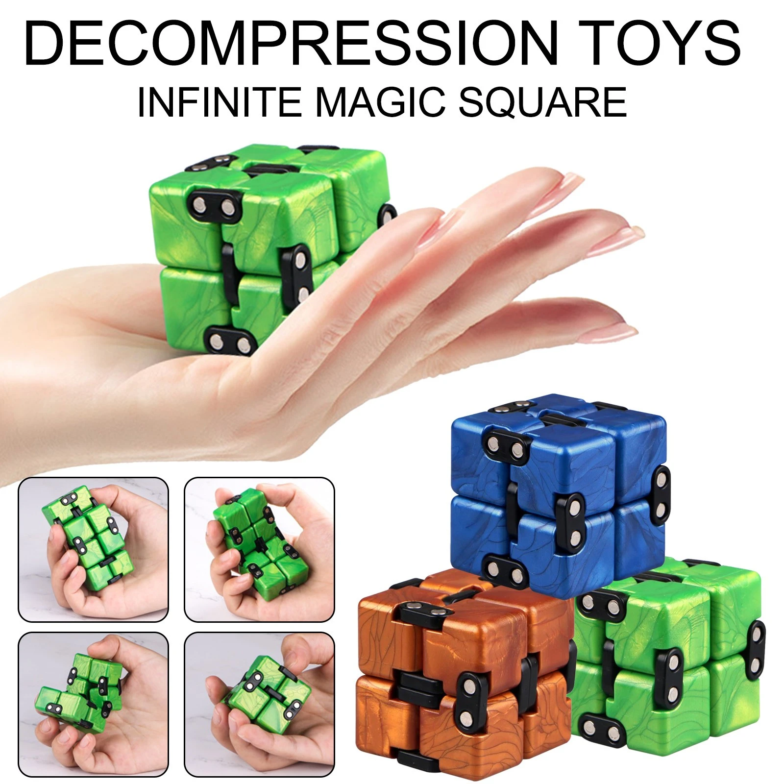 Infinity Fidget Cube for Adults Kids Cool Mini Gadget Spinner Best for Stress and Anxiety Relief Kill Time Toys Infinite Cube