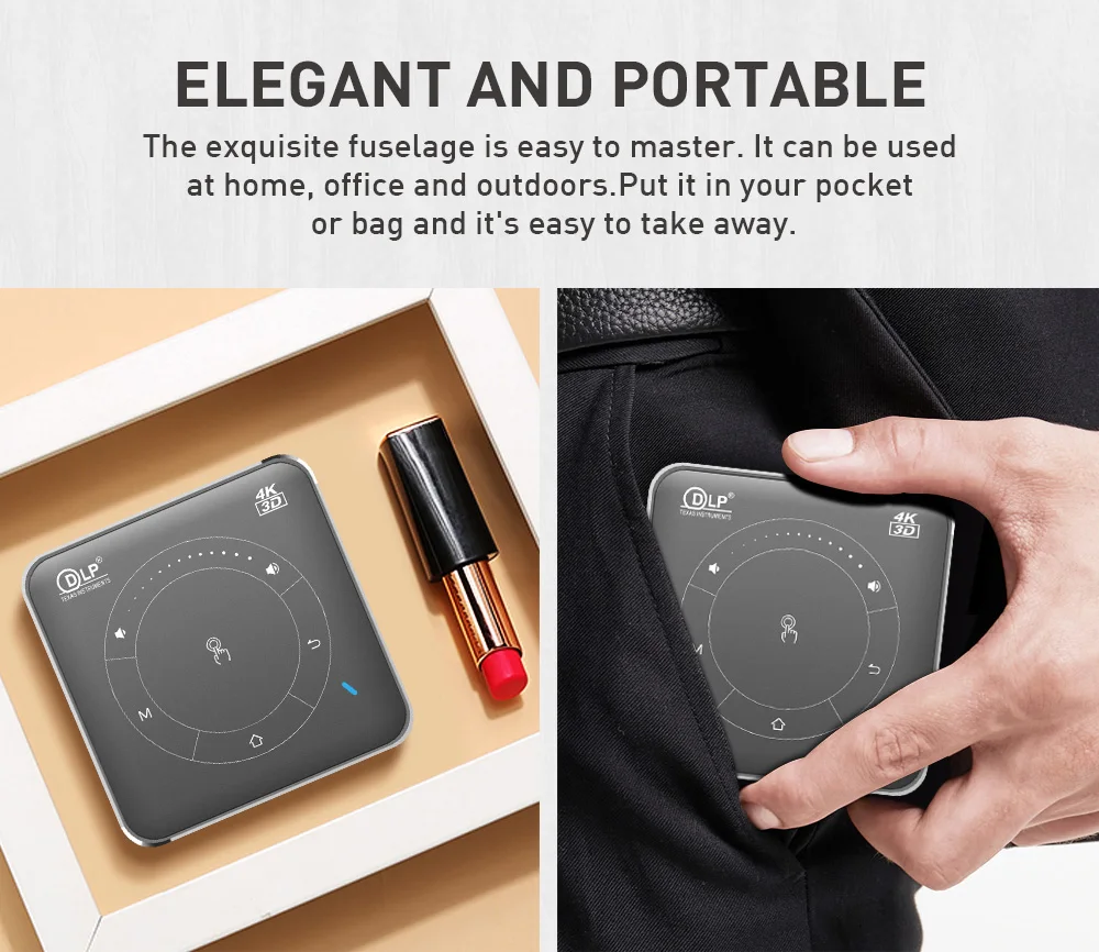 Мини проектор Vivicine P11 Android 9 0 поддержка 4K 3D HD портативный Micro WIFI Bluetooth DLP мобильный