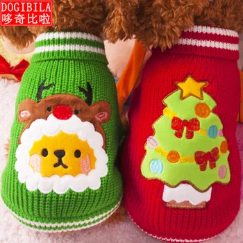 

Pet clothes Pets around Christmas sweater Pet change to pack Lovely dog clothes