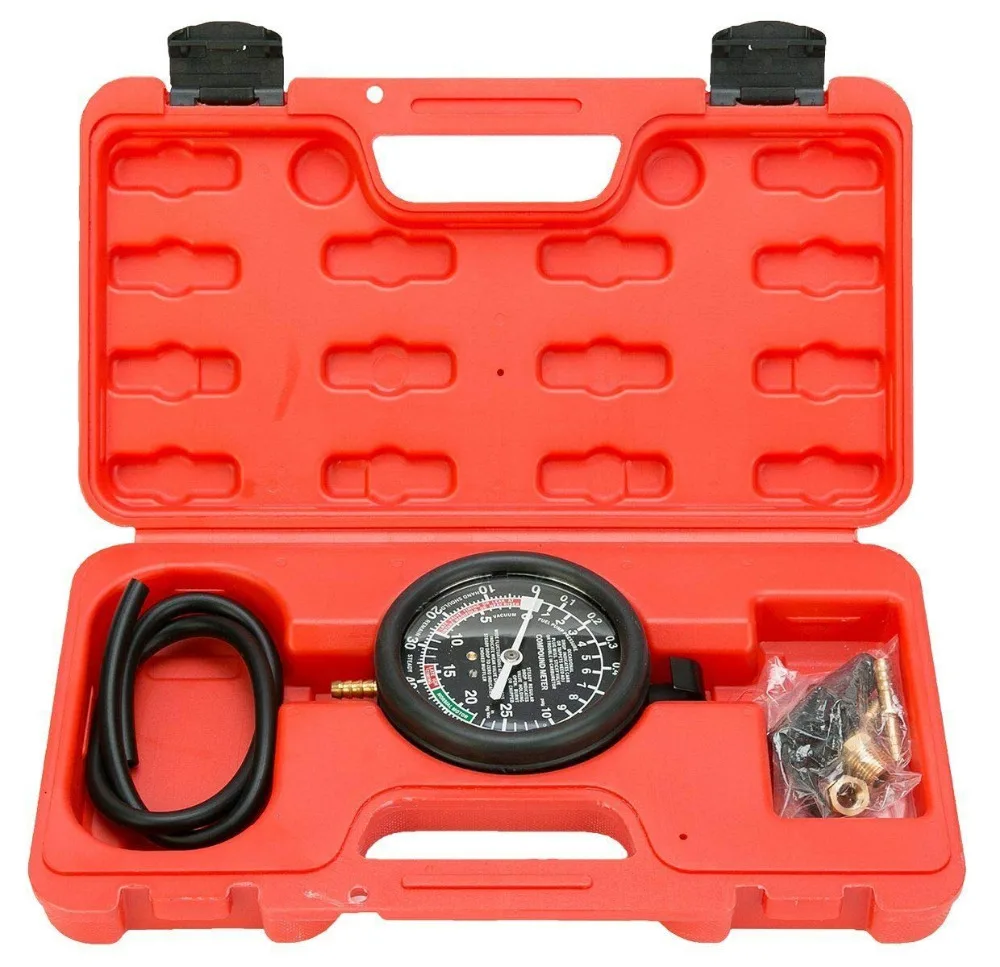 Válvula de Carburador Válvula de Combustível Testador de Pressão à Vácuo Detecção de Bloqueio Kit de Teste de Tubo de Escape 7 Ferramenta instrumento