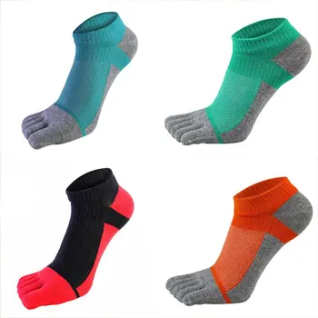 

1 Pair Sports Socks Men women Comfortable Thin Five-finger socks Section Short Splicing Mesh Stitching Color Cotton Socks