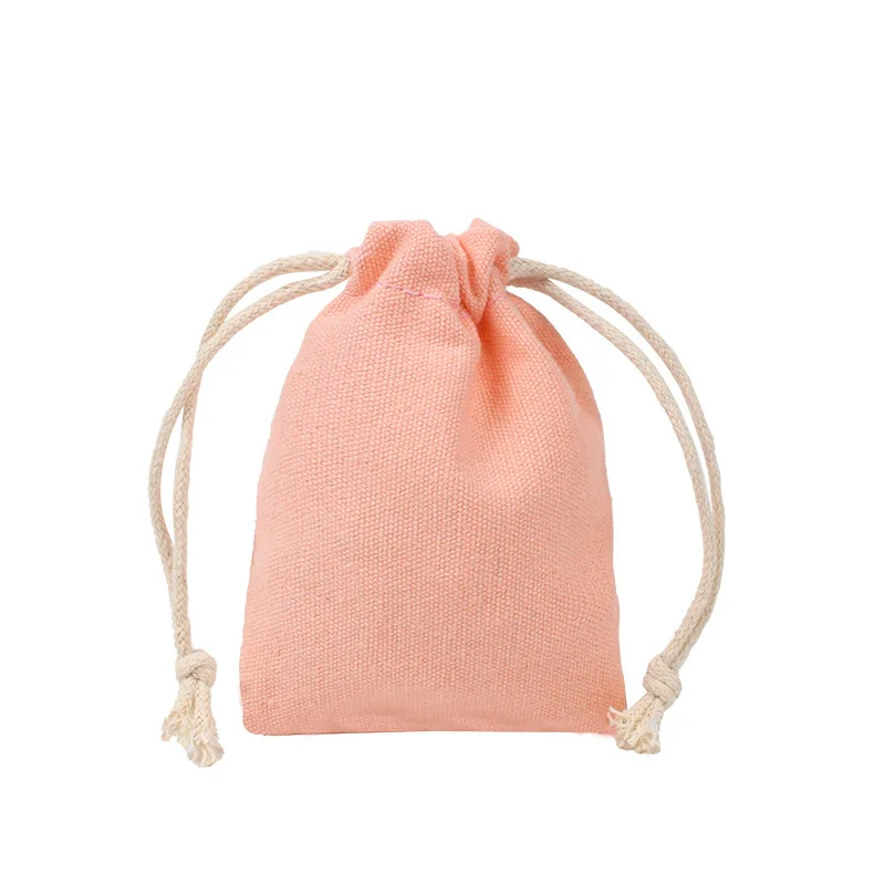 50pcs/Lot 9x12cm Foldable Cotton Fabric Grocery Bags Fashion Drawstring Storage Pouches Travel Package Gift Bag
