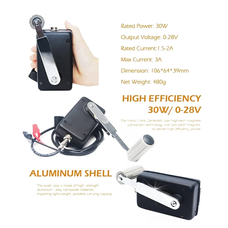 Hand Crank Generator High Power Charger for