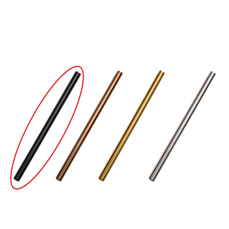 Black MICCK Metal Drinking Straws Stainless Steel Straw With Brush Colorful Bar Reusable Straw Accessory Sturdy Bent Straight Drinks - Цвет: Black
