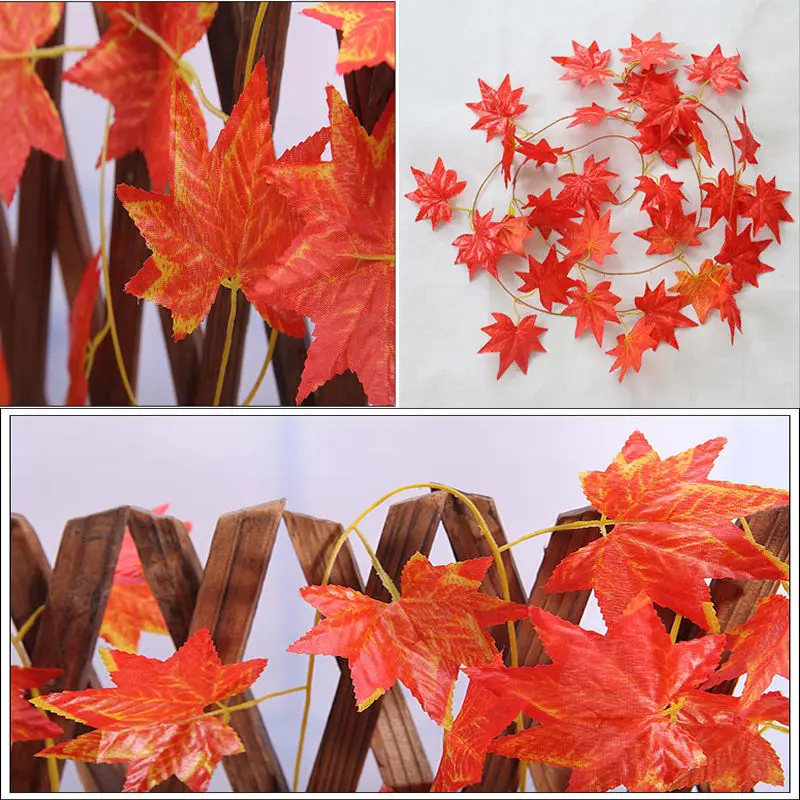 Новое поступление осенние листья гирлянда кленовый лист искусственная Виноградная лоза Листва украшения 2,4 м 1ft домашний сад Windowill