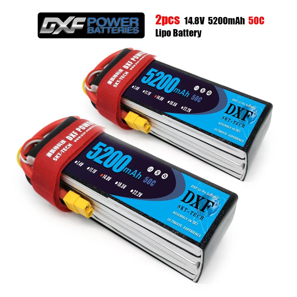 Аккумулятор DXF 4S 14 8 в 5200 мАч 50C 100C Lipo XT60 T Deans XT90 EC5 для гоночных FPV дронов самолетов