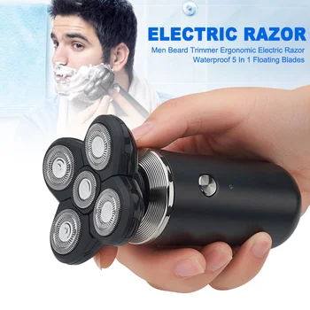 

Men Handheld Multifunctional Ergonomic Beard Trimmer 5 In 1 Electric Razor Waterproof Floating Blades Home Travel Mini Portable