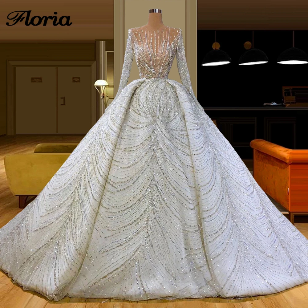 Generous Crystal Wedding Dresses Turkish 2020 New Arrival Saudi Arabia