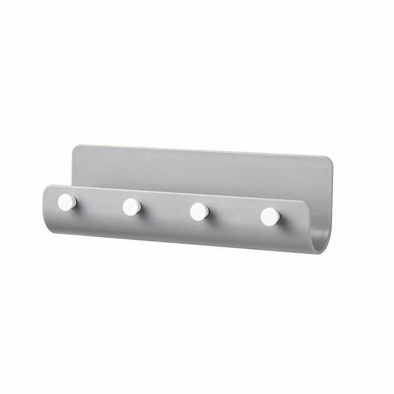 

4-Hooks Hanging Rack ABS Holder Wall Mounted Key Jewelry Organizer Storage Shelf