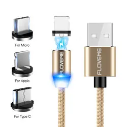 Micro Gold Usb-кабель type-C трехв-1 Магнитная строка данных для Xiaomi M9 M8 huawei Iphone Xs Max samsung красный рис Oppo зарядное устройство - Цвет: Micro Gold