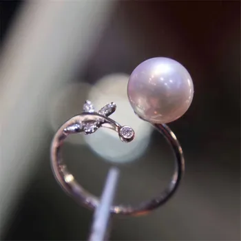 

Classic Rings Resizable Design Rings Base 925 Silver Pearl Rings Settings Women DIY Pearl Rings Accessory No Pearl