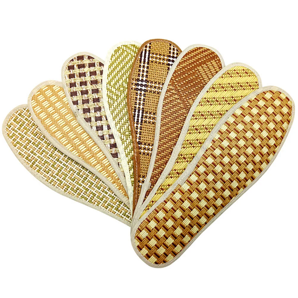 Men And Women Hand-Woven Bamboo Charcoal Linen Insoles Sports Breathable Anti-Bacterial Insoles Comfortable Insoles