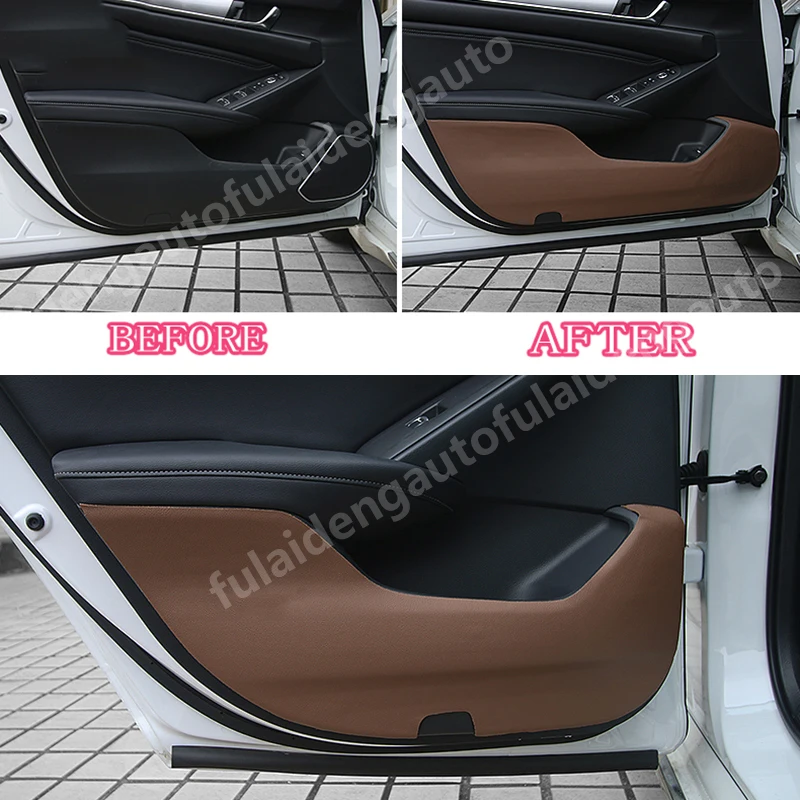 4 шт. для Honda Accord 4DR- Кожа Боковая дверь антиударная площадка Защитная крышка отделка автомобиля Стайлинг Аксессуары