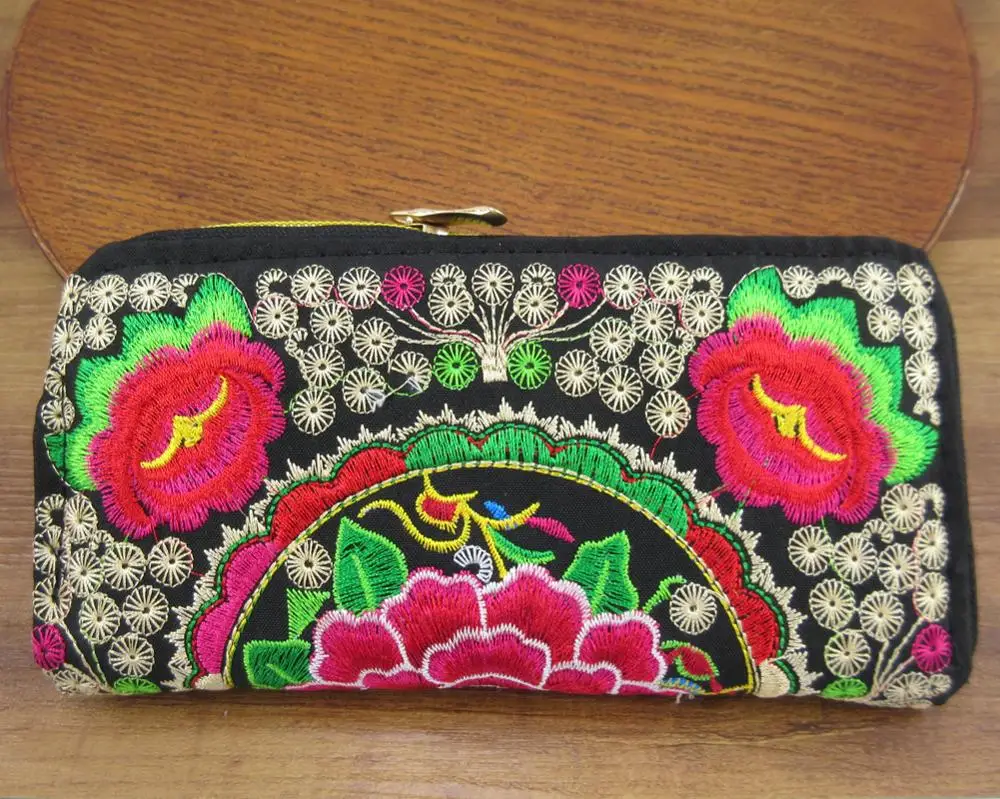 Винтажный этнический кошелек Hmong Thai сумка для карт Хобо Хиппи Этническая Сумочка