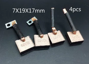 

4pcs 2519 12V Carbon Brush Agricultural Car Starter Motor Carbon Brush 7X19X17mm