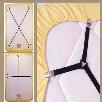 

2Pcs/Set Bed Sheet Clip Bed sheet Belt Fastener Mattress Elastic Non-slip Clip Blanket Gripper White Black 2M