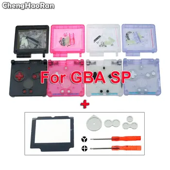 

ChengHaoRan For GameBoy Advance SP Clear Limited Edition Housing Shell Screen Lens For GBA SP Housing Case Cover w/ Screwdriver