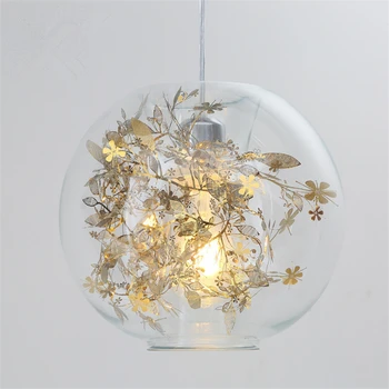 

Pendant Lights Glass Lighting Fixture for Bar Bedroom Living Room Luminaria Goid Silver Modern Art E27 LED Kitchen Dining & Bar