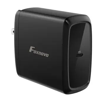 

FOXNOVO 61W Black Safe Portable Durable Quick Charger Wall Charger PD Charger for Phone Electric Devices USB