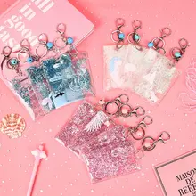 Quicksand брелок с жидкостью, Чехол для карт, держатель для кредитных карт, держатель для карт, держатель для удостоверения личности, значок с рисунком, подарок на день рождения для детей