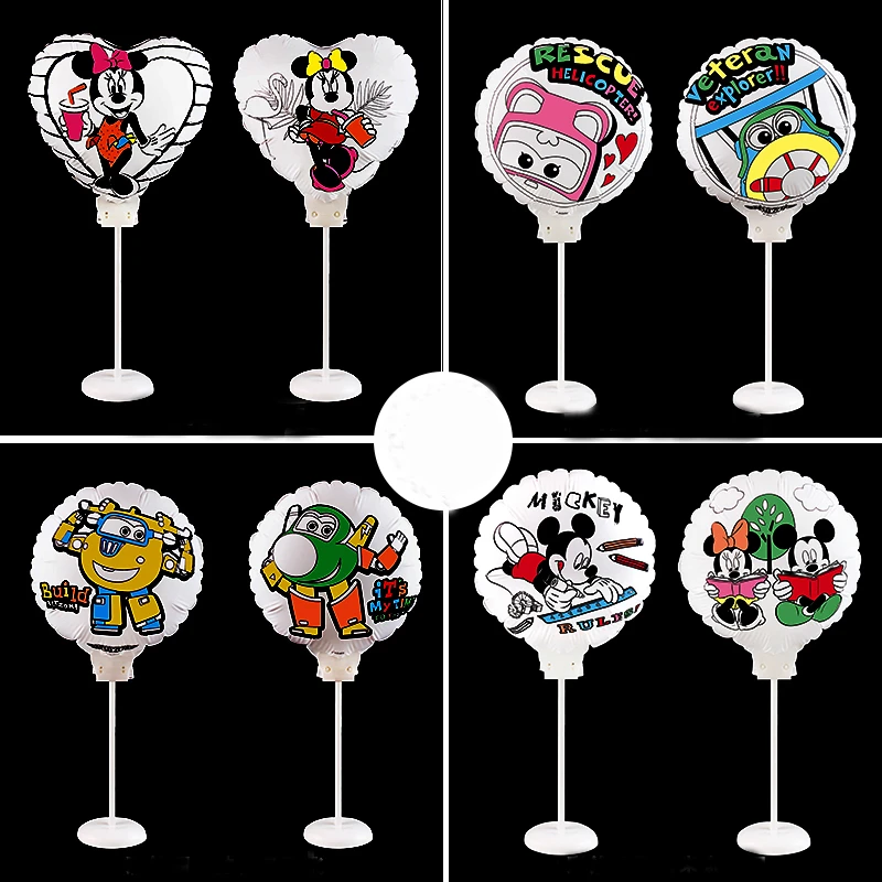 

1pc Paintable Mickey Minnie Mouse Cartoon Foil Balloons Happy Birthday Party Decorations Kids Baby Shower Party Baloon Toys