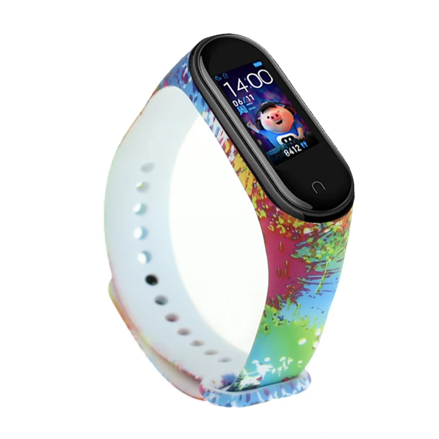 Mi Band 3 4 ремешок браслет красочный силиконовый браслет mi band 4 ремешок умный ремешок для Xiaomi mi 3 4 ремешок - Цвет: 59808