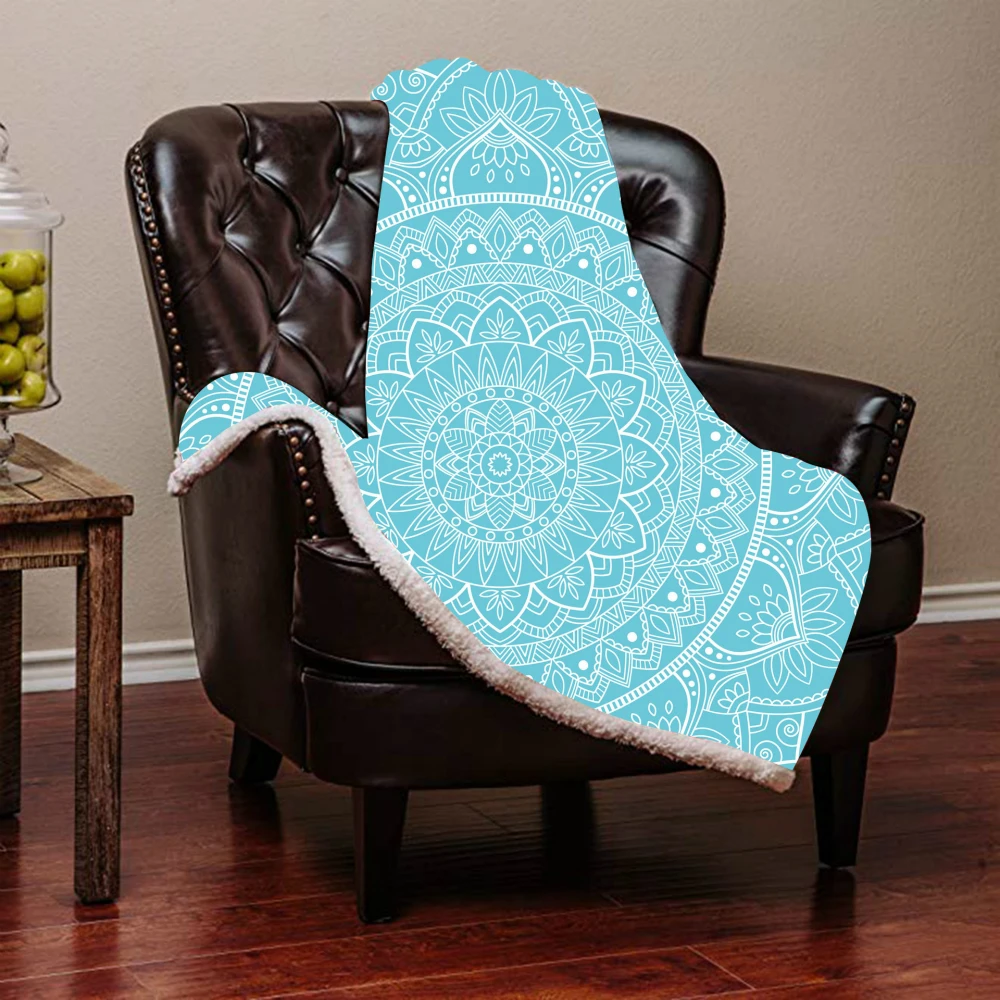 

Mandala Throw Blanket For Bed Sofa 3D Printed Velvet Plush Sherpa Fleece Blanket Microfiber Bedding Couch Cover Manta Bedspread