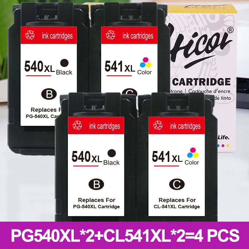 Cartouches d'encre compatibles avec imprimante Canon MX475 ( PG540 XL CL541  XL )